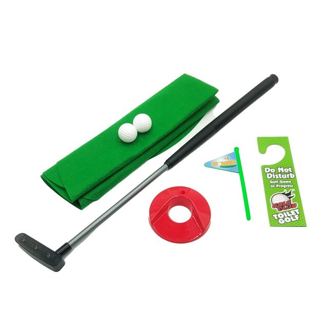 Mad Monkey - minigolfspel met clubs en ballen toiletgolfset, toiletminigolf