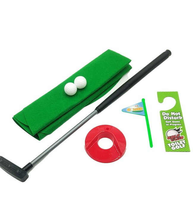 Mad Monkey - minigolfspel met clubs en ballen toiletgolfset, toiletminigolf