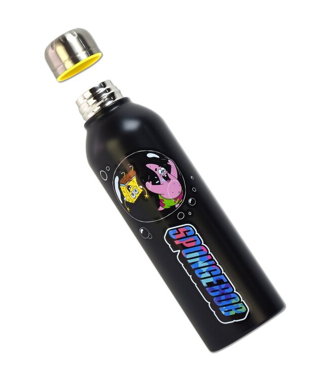 SpongeBob drinkfles van roestvrij staal, 700 ml, SpongeBob en Patrick blazen zeepbellen, officiële merchandise, ideaal cadeau-idee