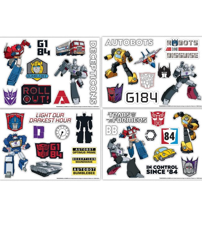 Transformers-stickerset, meer dan 50 stickers in het ontwerp van Optimus Prime & Co., officiële merchandise