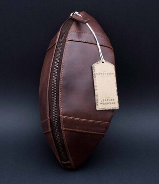 Mad Monkey - toilettas van echt leer "American Football"