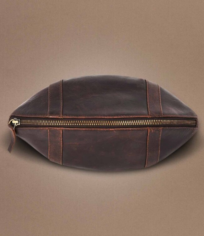 Mad Monkey - toilettas van echt leer "American Football"