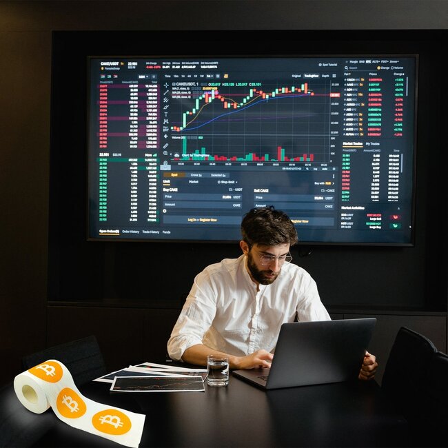 Toiletpapier in Bitcoin-ontwerp