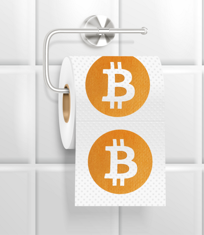 Toiletpapier in Bitcoin-ontwerp