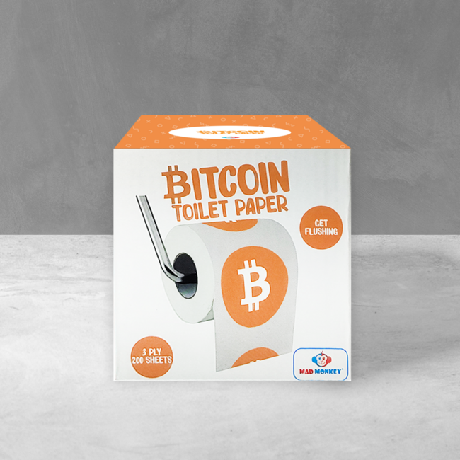 Toiletpapier in Bitcoin-ontwerp