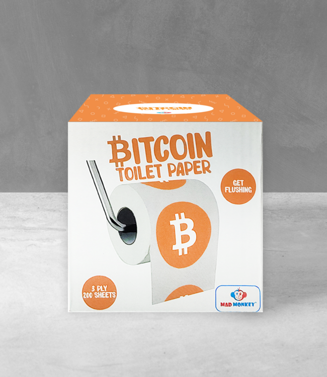 Toiletpapier in Bitcoin-ontwerp