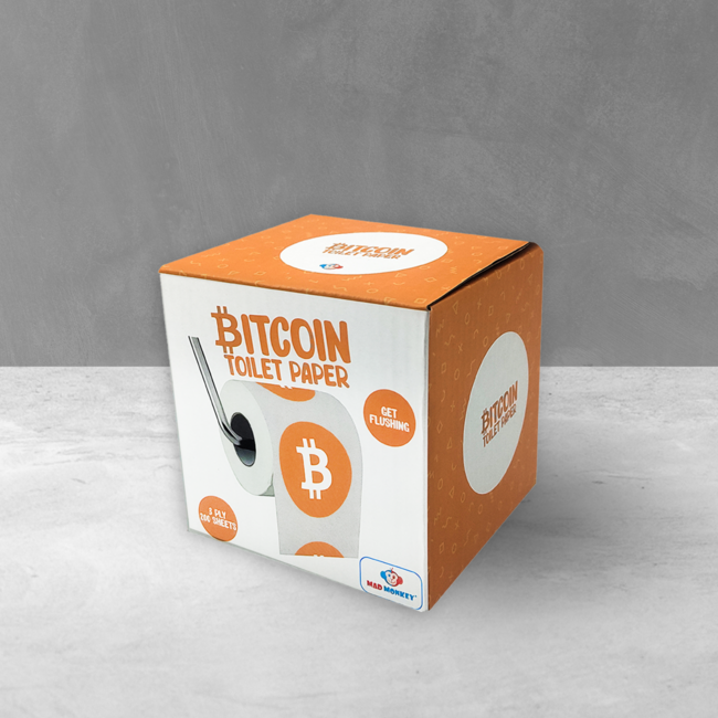 Toiletpapier in Bitcoin-ontwerp