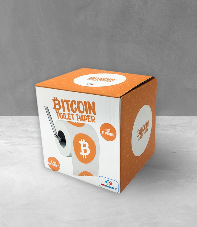 Toiletpapier in Bitcoin-ontwerp