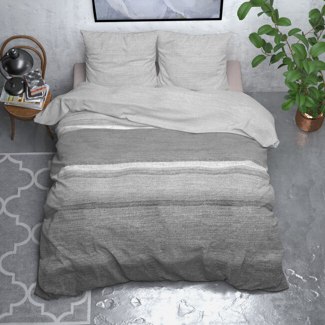 Flanellen Steenstreep Grijs 240 x 220