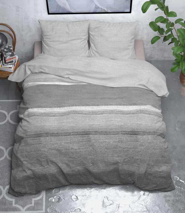 Flanellen Steenstreep Grijs 240 x 220