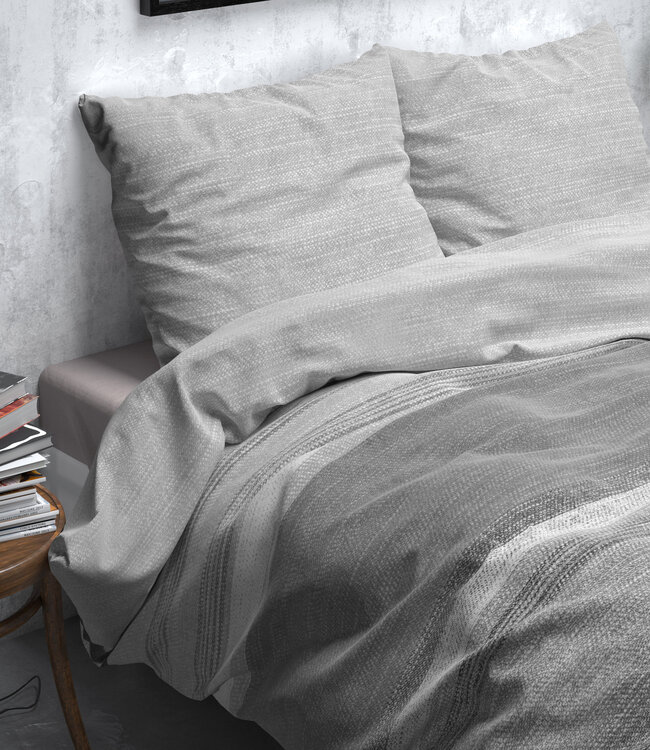 Flanellen Steenstreep Grijs 240 x 220