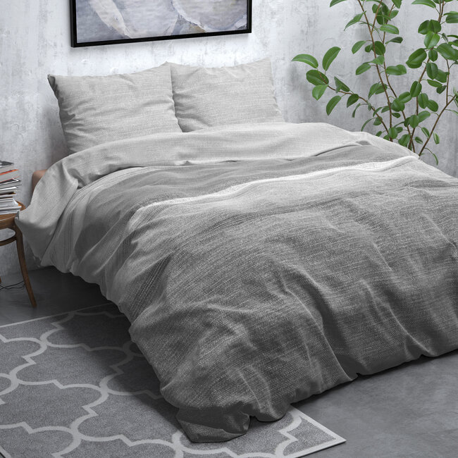 Flanellen Steenstreep Grijs 240 x 220