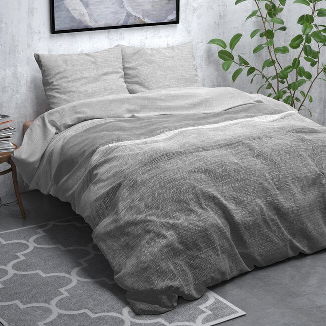 Sleeptime Flannel Stone Stripe Gray 240 × 220 - Duvet Cover