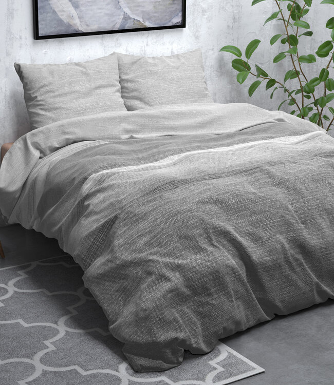 Flanellen Steenstreep Grijs 240 x 220