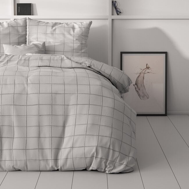 Sleeptime Checkered Gray 240 × 220 - Duvet Cover