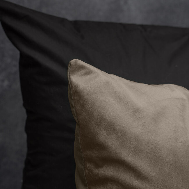 Fluweel effen taupe/grijs 200 x 200/220