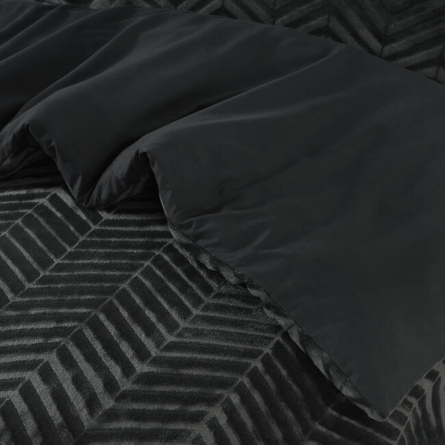 Chevron Teddy Antraciet 240 x 200/220