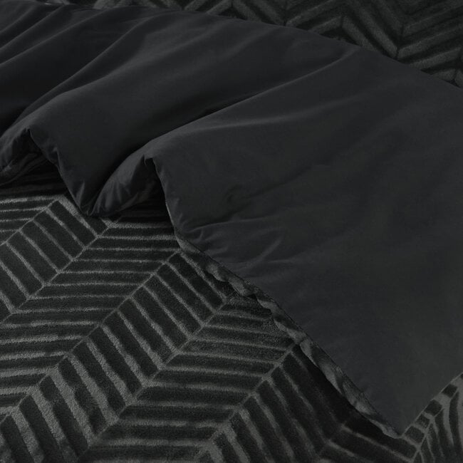 Sleeptime Chevron Teddy Anthracite 240 × 200/220 - Duvet Cover