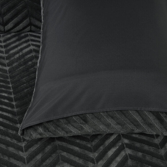 Chevron Teddy Antraciet 240 x 200/220