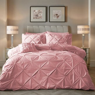 Sleeptime Fluwelen pintuck roze 240 x 200/220