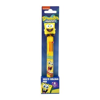 Mad Monkey Spongebob Squarepants pen, pen met 8 verschillende kleuren, officiële merchandise, ideaal cadeau-idee