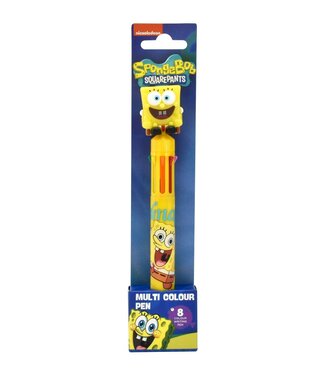 Mad Monkey Spongebob Squarepants pen, pen met 8 verschillende kleuren, officiële merchandise, ideaal cadeau-idee