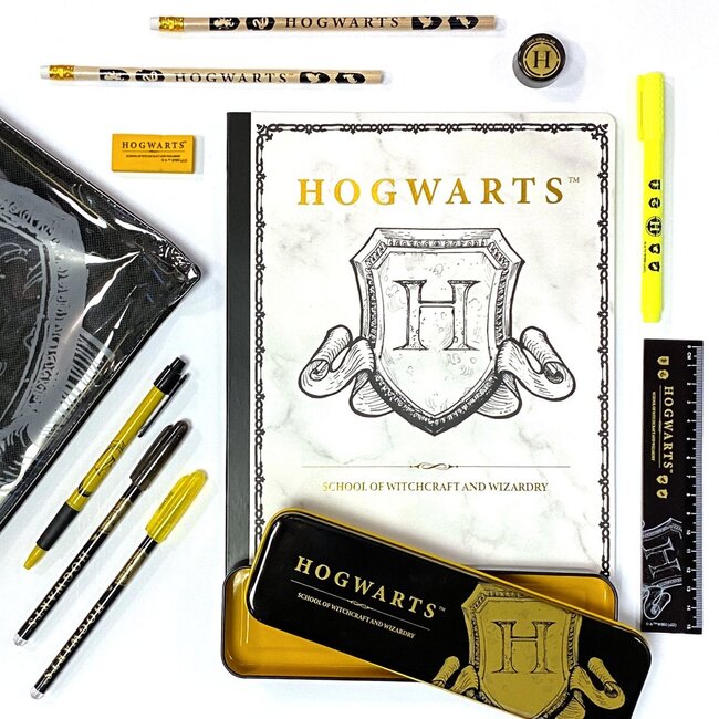 Harry Potter-cadeauset, 11-delige schrijfwarenset voor Zweinstein-fans, notitieboekje, gelpen, markeerstift, pennenbakje, gum en nog veel meer