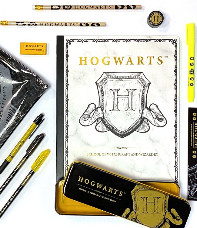 Harry Potter-cadeauset, 11-delige schrijfwarenset voor Zweinstein-fans, notitieboekje, gelpen, markeerstift, pennenbakje, gum en nog veel meer