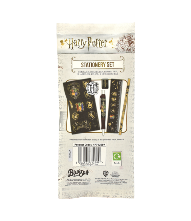 Harry Potter schrijfwarenset, 6-delige cadeauset voor elke Hogwarts-fan, perfect voor school of op het bureau thuis