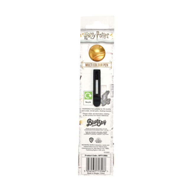 Harry Potter balpen, veelkleurige balpen met gouden snitch