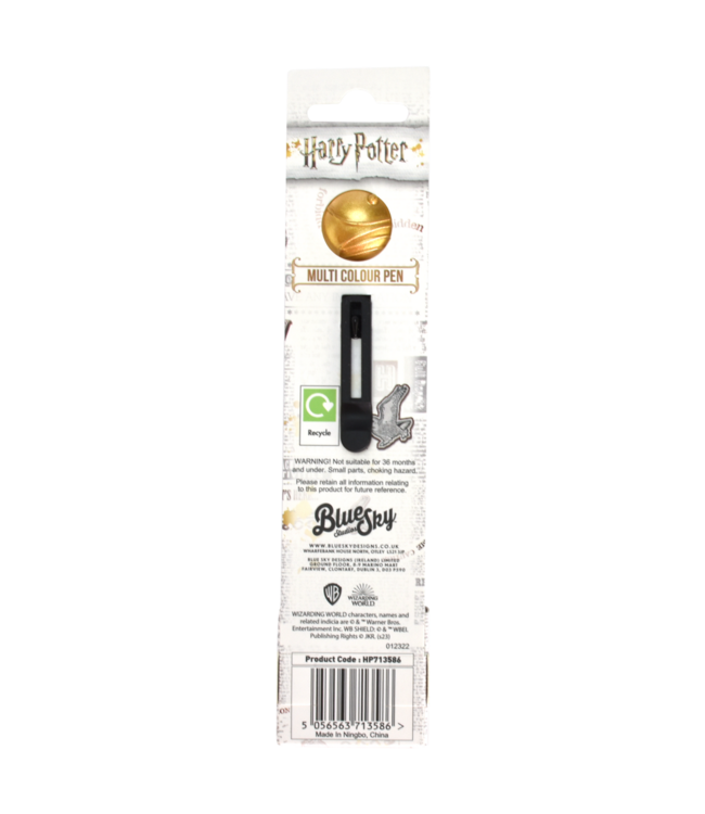 Harry Potter balpen, veelkleurige balpen met gouden snitch