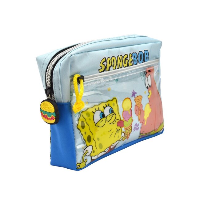 Spongebob Squarepants etui, etui in het ontwerp van Spongebob en Patrick, officiële merch