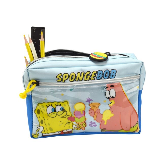Spongebob Squarepants etui, etui in het ontwerp van Spongebob en Patrick, officiële merch