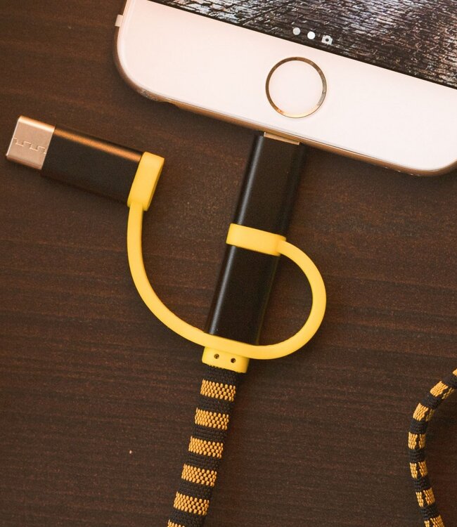 Harry Potter - Huffelpuf 3in1-Ladekabel Sjaal-Kabel (Lightning/Micro/USB-C)