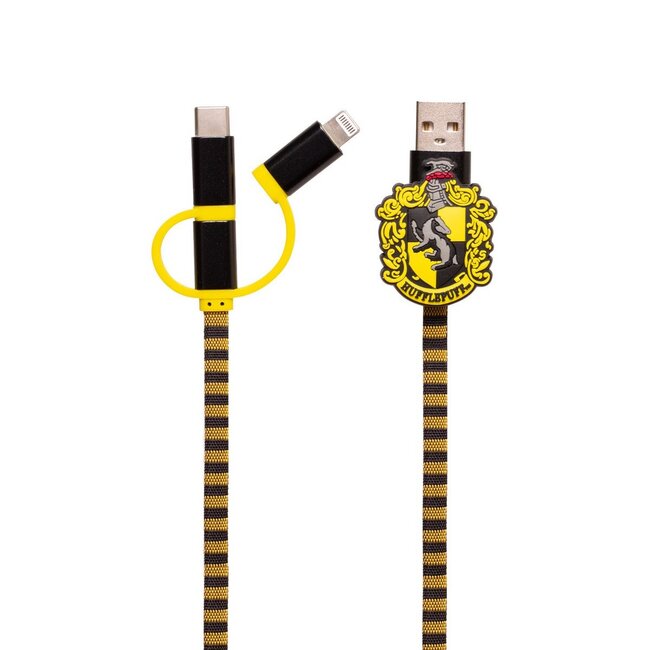 Harry Potter - Huffelpuf 3in1-Ladekabel Sjaal-Kabel (Lightning/Micro/USB-C)