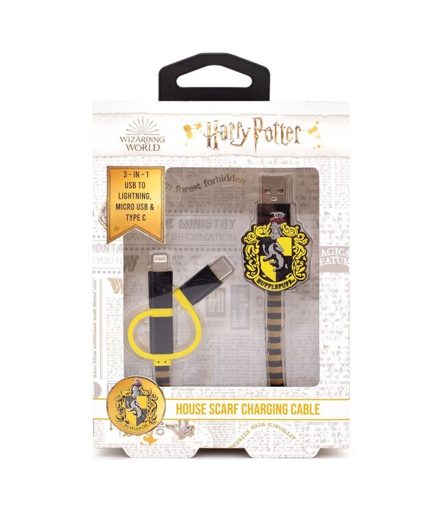 Harry Potter - Huffelpuf 3in1-Ladekabel Sjaal-Kabel (Lightning/Micro/USB-C)