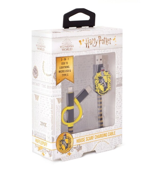 Harry Potter - Huffelpuf 3in1-Ladekabel Sjaal-Kabel (Lightning/Micro/USB-C)