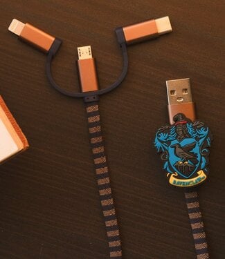 Mad Monkey Harry Potter - Ravenclaw 3in1-Ladekabel Sjaal-Kabel (Lightning/Micro/USB-C)