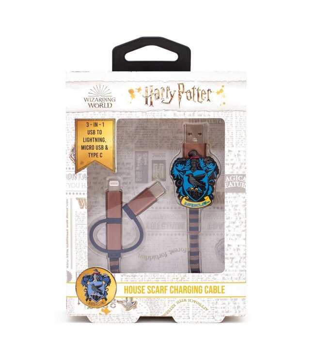 Harry Potter - Ravenclaw 3in1-Ladekabel Sjaal-Kabel (Lightning/Micro/USB-C)