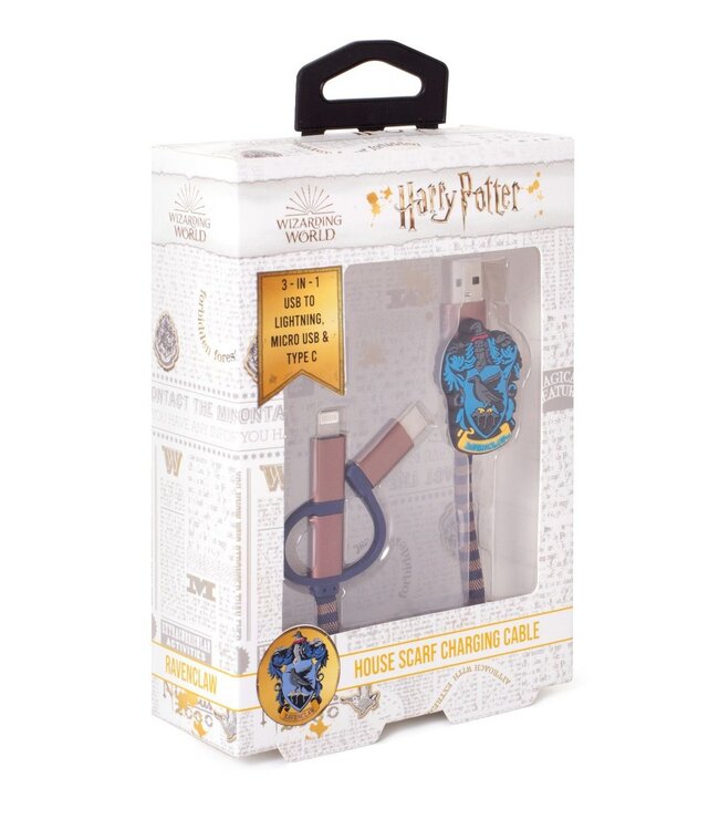 Harry Potter - Ravenclaw 3in1-Ladekabel Sjaal-Kabel (Lightning/Micro/USB-C)
