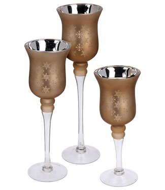 Home&Styling Home & Styling Set van 3 luxe kandelaren