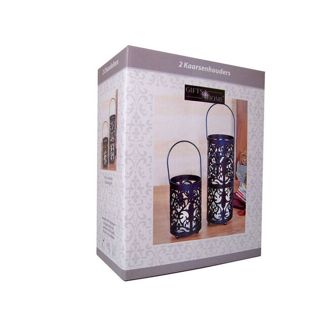 Gifts@Home Kerzenhalter im nostalgischen Stil - 2er-Set