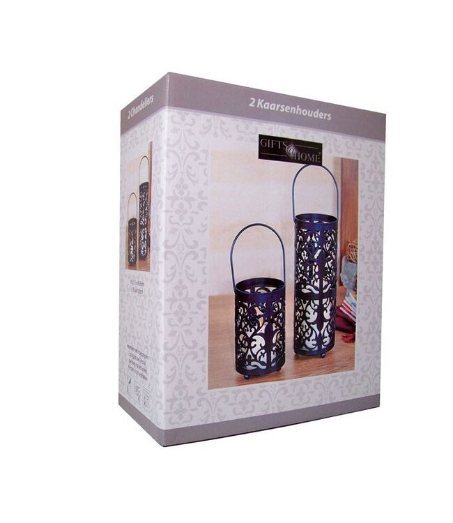 Kaarsenhouders - nostalgie - set van 2