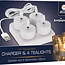 Ambiancelight Lader met oplaadbare 4 LED Theelichten