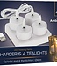 Lader met oplaadbare 4 LED Theelichten