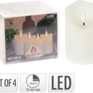 Ambiancelight LED Kaarsen 5x7 cm - set  van 4 - met Timer