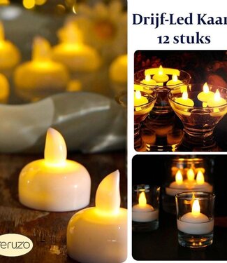 Ambiancelight LED Drijfkaarsjes - 12 stuks