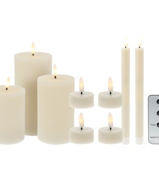 Ambiancelight Led Kaarsenset met Afstandsbediening - 9-delig