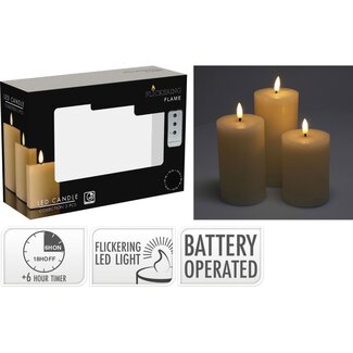 Ambiancelight Ledkaarsen met Afstandsbediening - Timer - Ivoorkleur