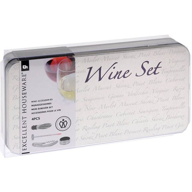 Excellent Houseware Wine accessories set in tin box